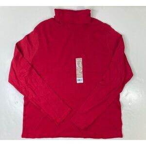 White Stag Womens Long Sleeve Red Cotton Turtleneck Top Size XL 16-18